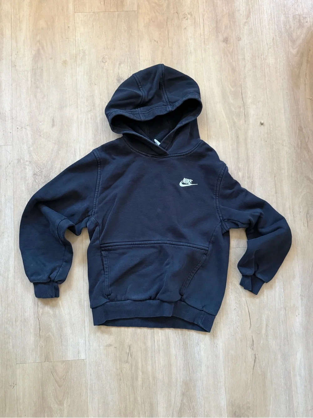 Nike Kids Black Hoodie with White Swoosh